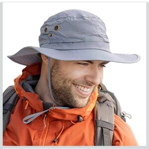 Unisex Sporty Camping Hiking Fishing light Gray Outdoor Safari Hat